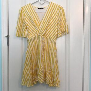 Sunny Stripes V-Neck Mini Dress